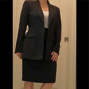 Kasper black pin-striped skirt suit - size 6